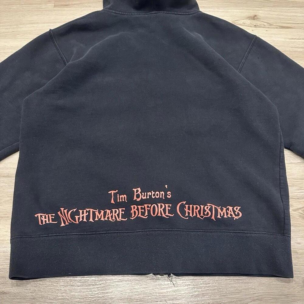 The Nightmare Before Christmas Jack Skellington Fade Black Zip Up Mens Hoodie XL - Picture 9 of 9